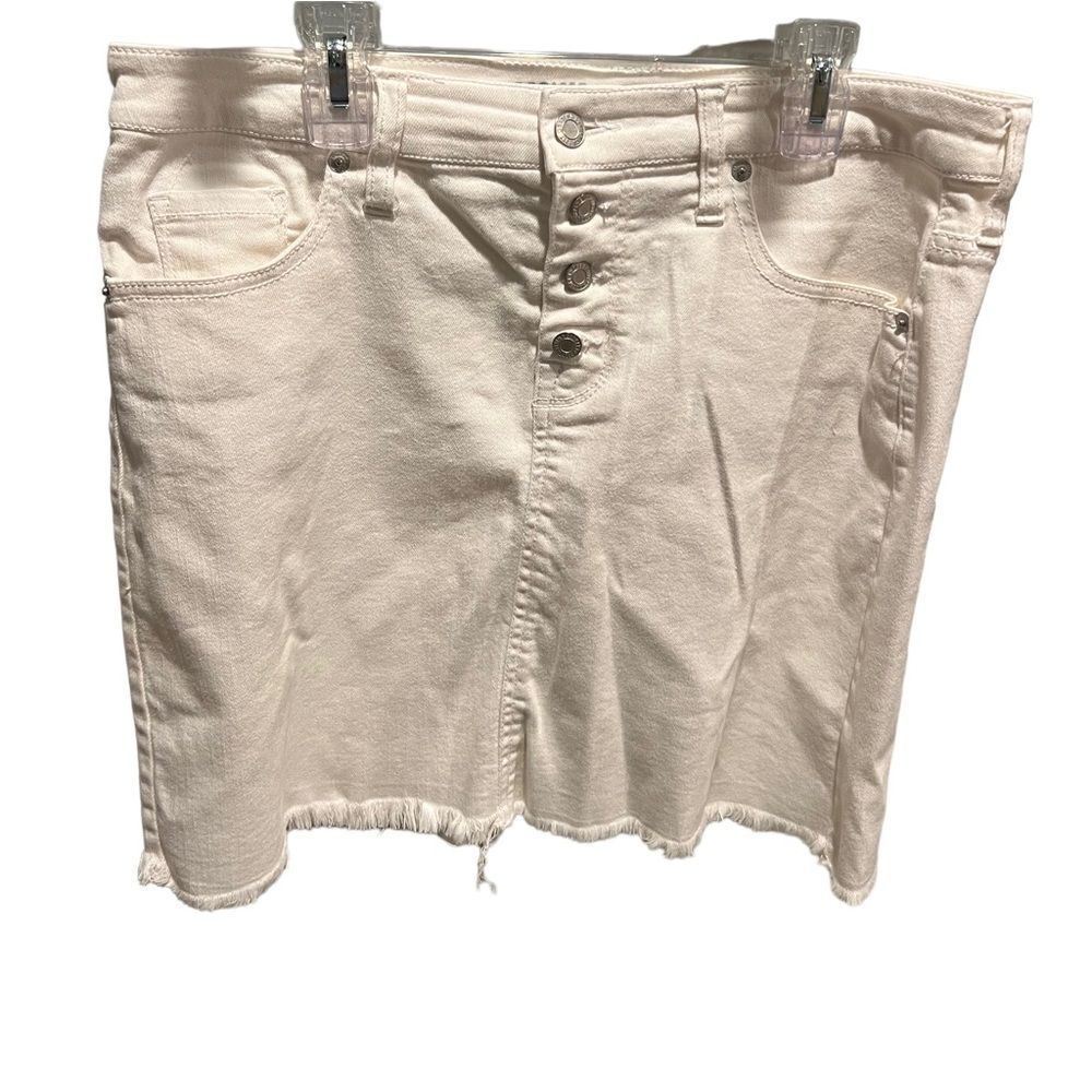 Mossimo Supply Co high waist button front distressed mini skirt size 10